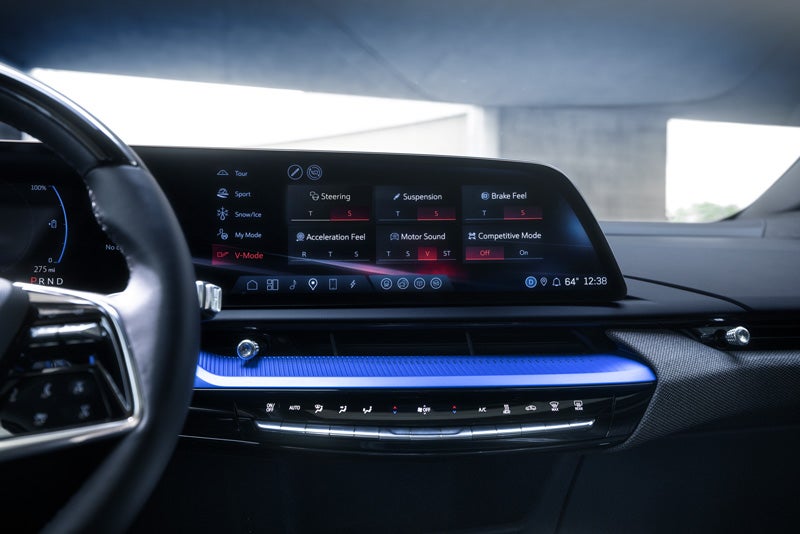 The 2026 OPTIQ-V Display Screen Displaying the V-Mode Settings | Bomnin Cadillac Nanuet in Nanuet NY